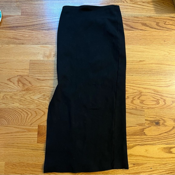 Princess Polly black ribbed midi skirt with slit size 4 - Picture 5 of 6